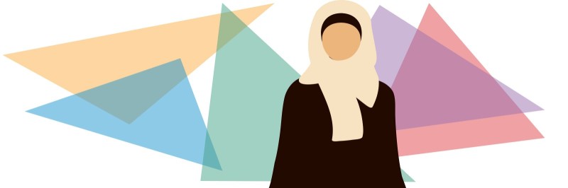 A woman wearing a headscarf